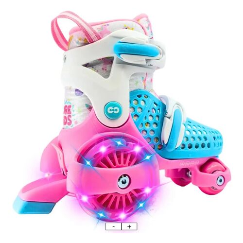 Newbie Ajustable Patines 4 Ruedas Infantiles - Rosa 28-32