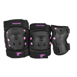PACK PROTECCIONES TEMPISH 3 PIEZAS NEGRO/MORADO